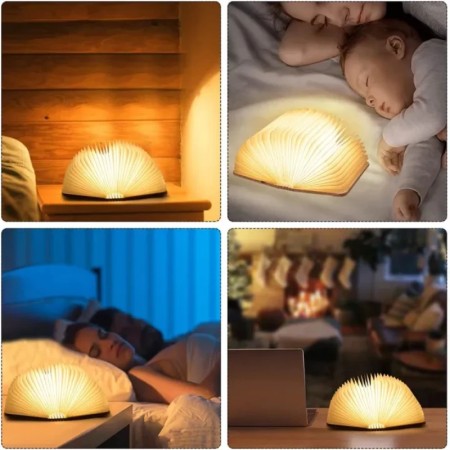 3D Led Night Light Book Rgb 5 Colors USB Rechargeable Smart Book Light - Table Lamp