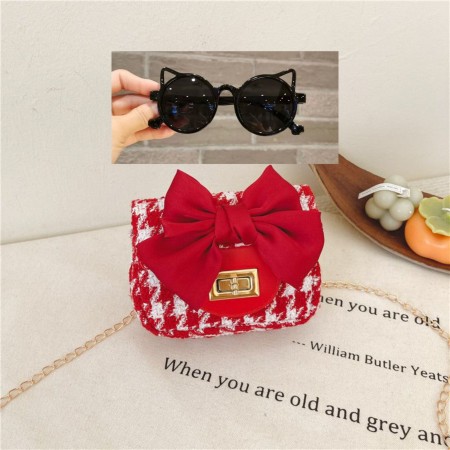 Bags For Baby Girls ( Red white bag,black sunglass)