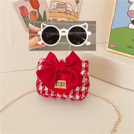 Bags For Baby Girls ( Red white bag ,white sunglass)